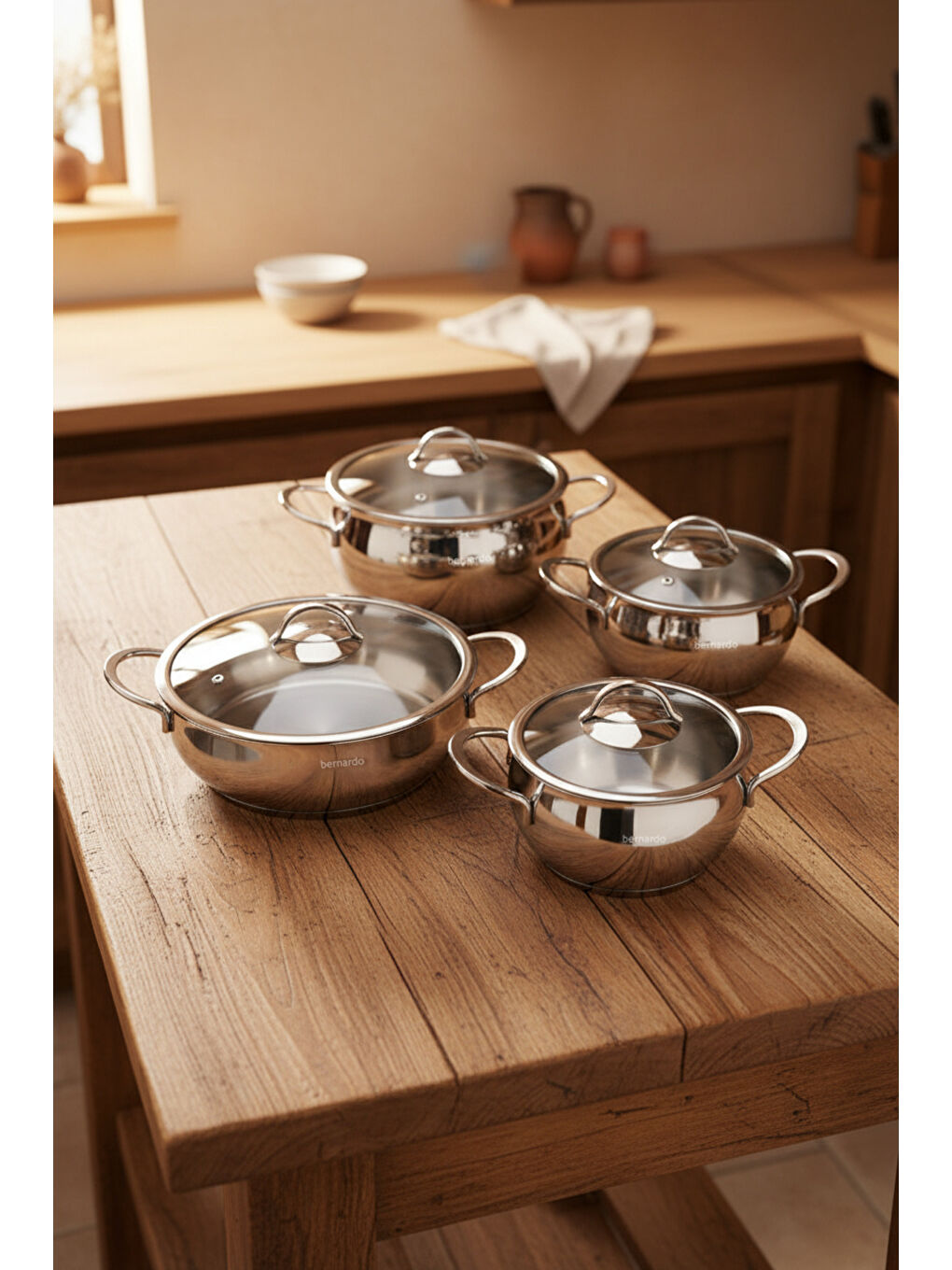 Gri Monde 8 Parça Yarı Küre Çelik Tencere Seti-5