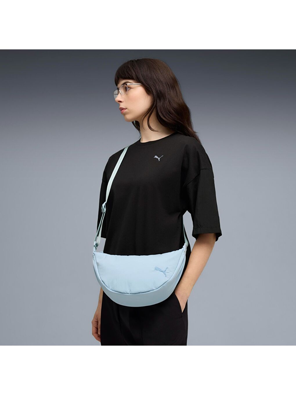 Her Half Moon Kadın Mavi Çapraz Çanta-3