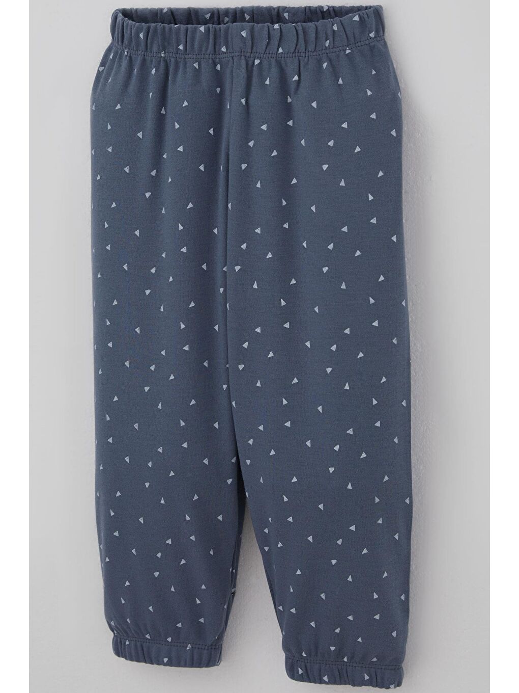 Gri Erkek Bebek Pijama Takımı Minik Üçgenler Desenli Füme (9 Ay-3 Yaş)-6