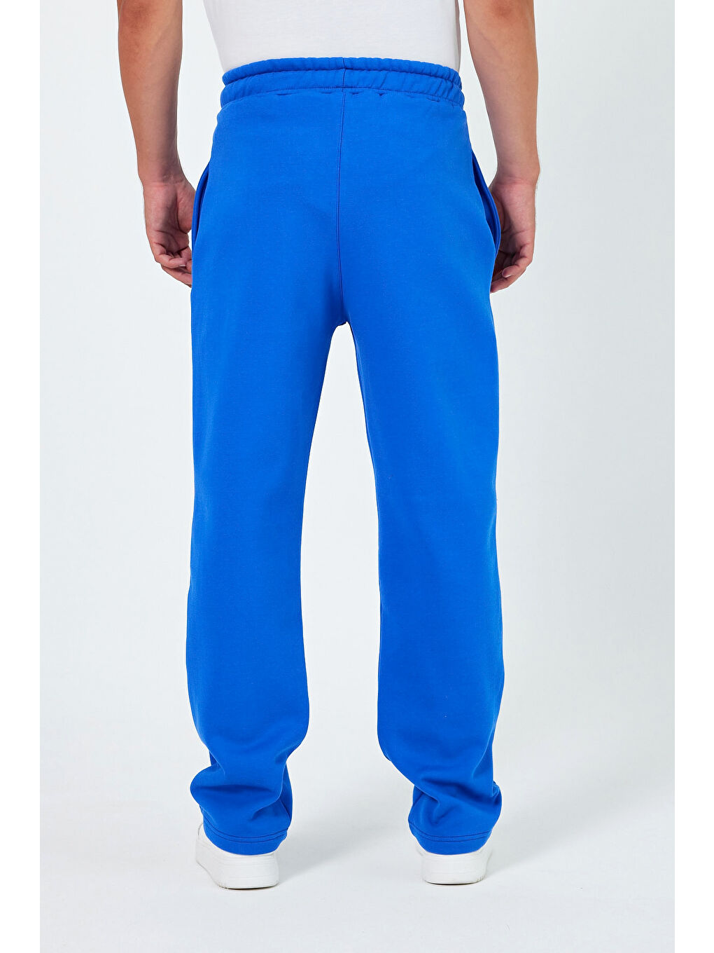 Mavi Erkek Baggy Geniş Paça Eşofman Alt-3