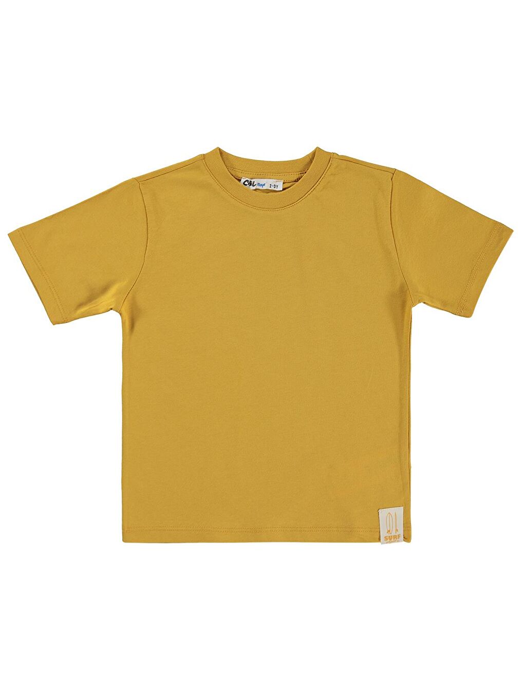 Sarı Boys Basic Surf Etiketli 2-5 Yaş Tişört - Hardal