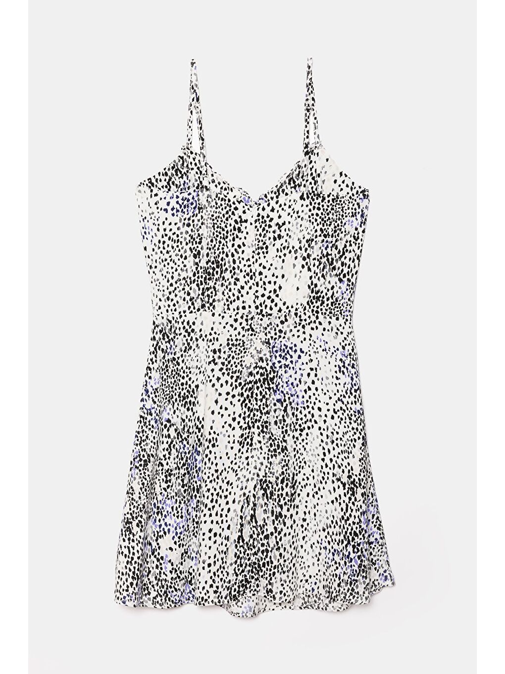 Ekru A Kesim Bağlama Detaylı Mini Dokuma Elbise - Viskon-3