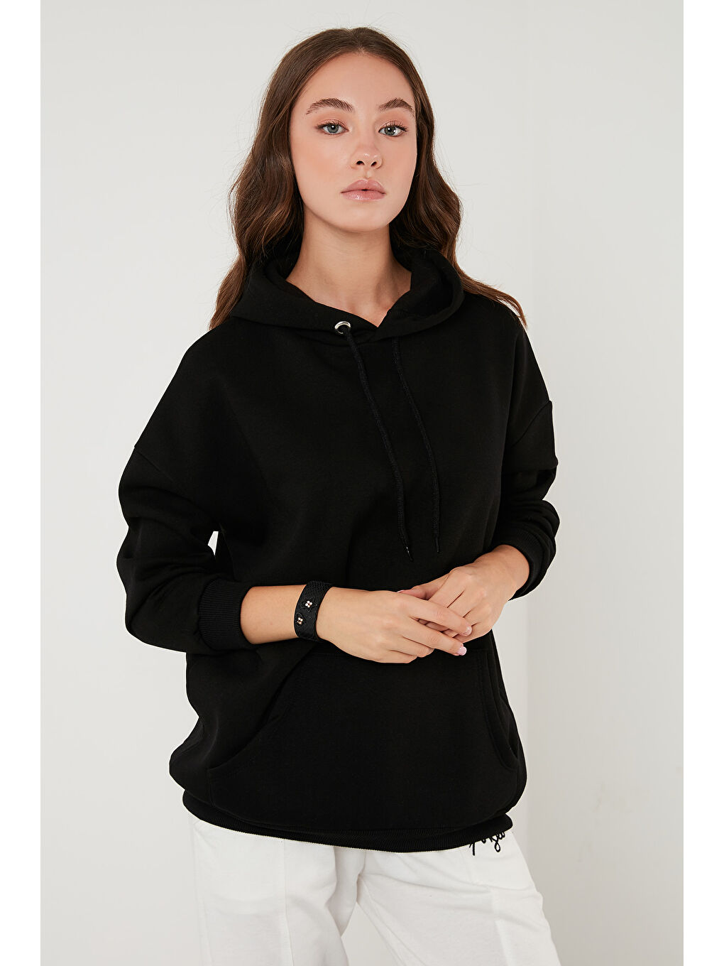 Kahverengi Regular Fit Pamuklu Kapüşonlu Yaka Şardonlu Kışlık 2'li Paket Sweat 5863854S2-2