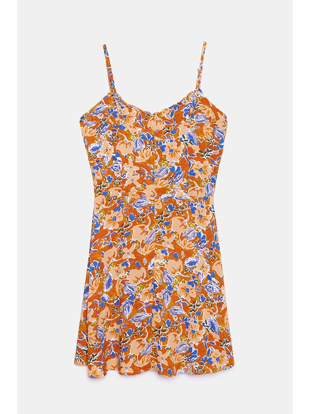 Beyaz Çok Renkli A Kesim Bağlama Detaylı Mini Dokuma Elbise - Viskon-5