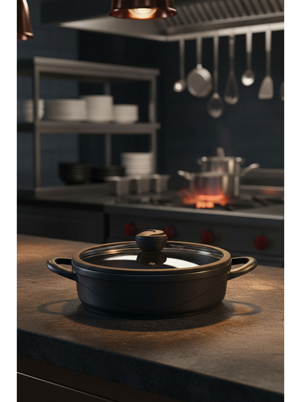 Arista 5 Parça Seramik Döküm Tencere Seti Siyah-2