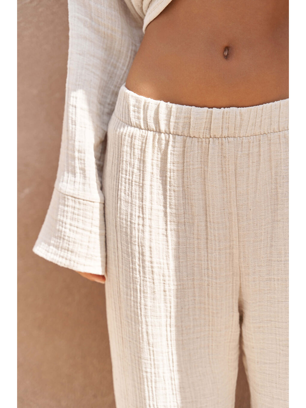 Bali Boncuklu Bej Müslin Takım-7