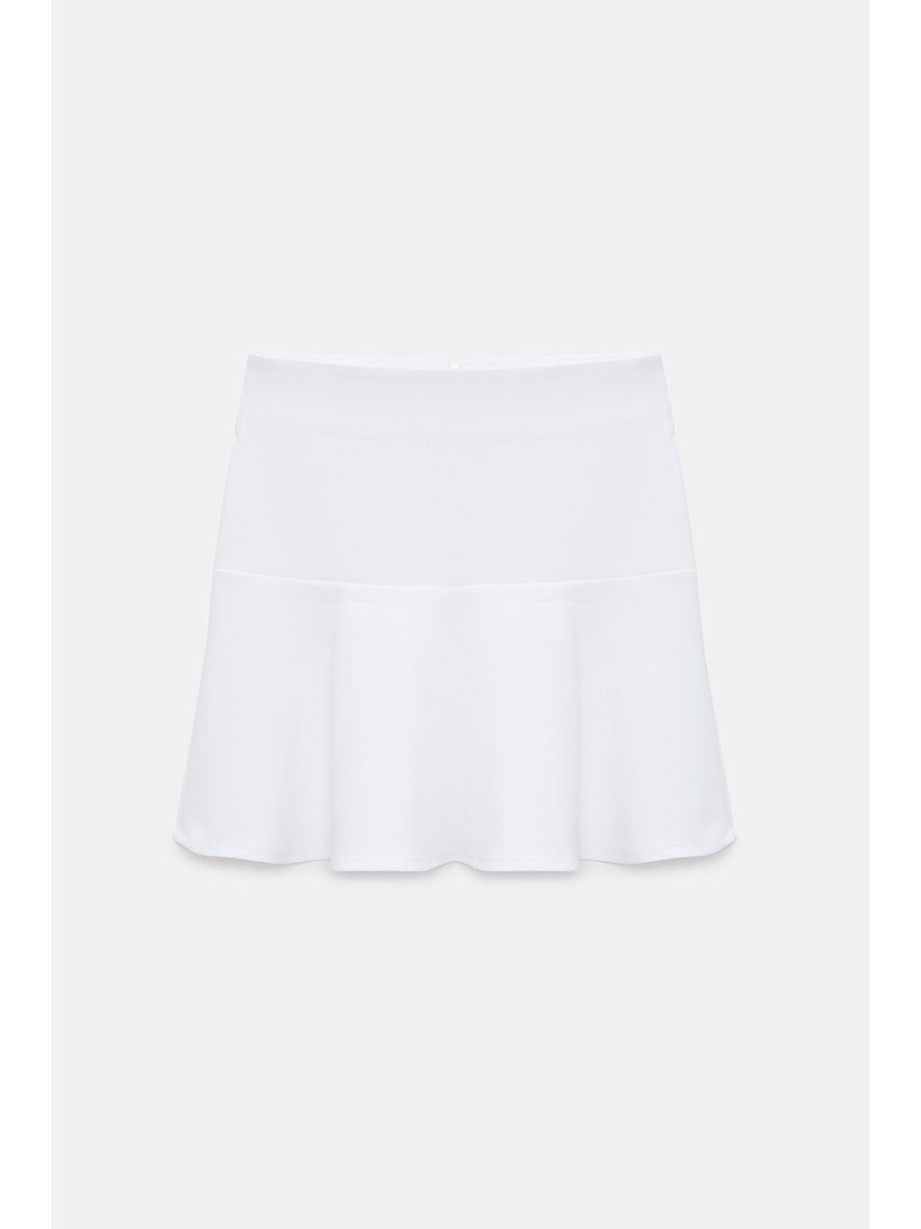 Beyaz Kadın A Kesim Normal Bel Volanlı Dokuma Mini Etek