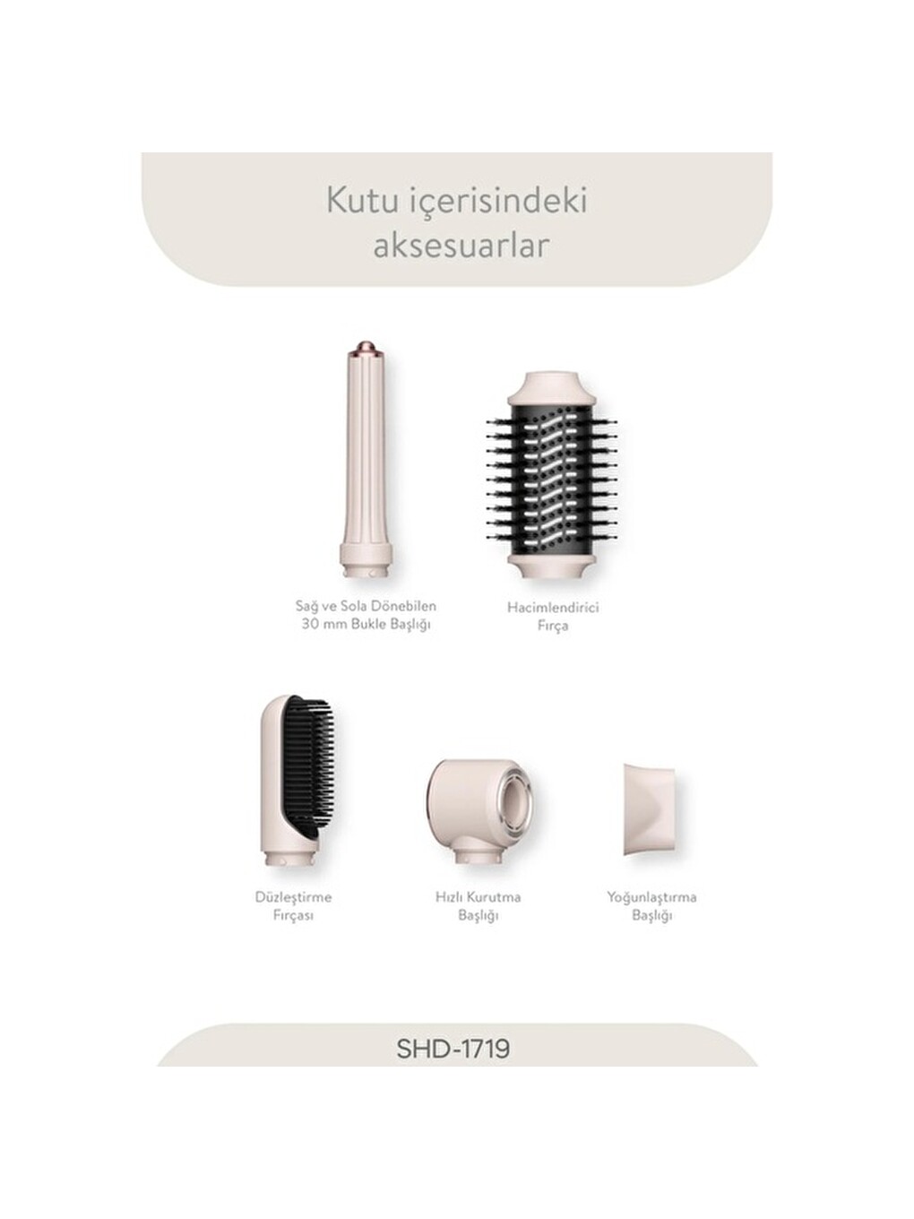 SHD-1719 Saç Şekillendirme Seti - Pembe-4