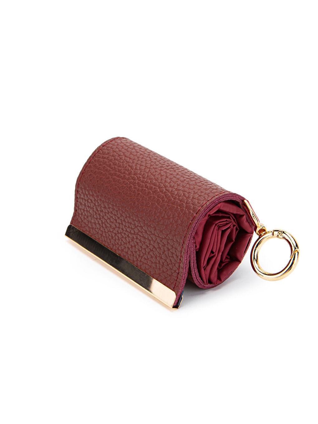 Açılabilen Anahtarlık Paraşüt Kumaş Alışveriş Kol Çantası Joan Klinkır Bordo-1