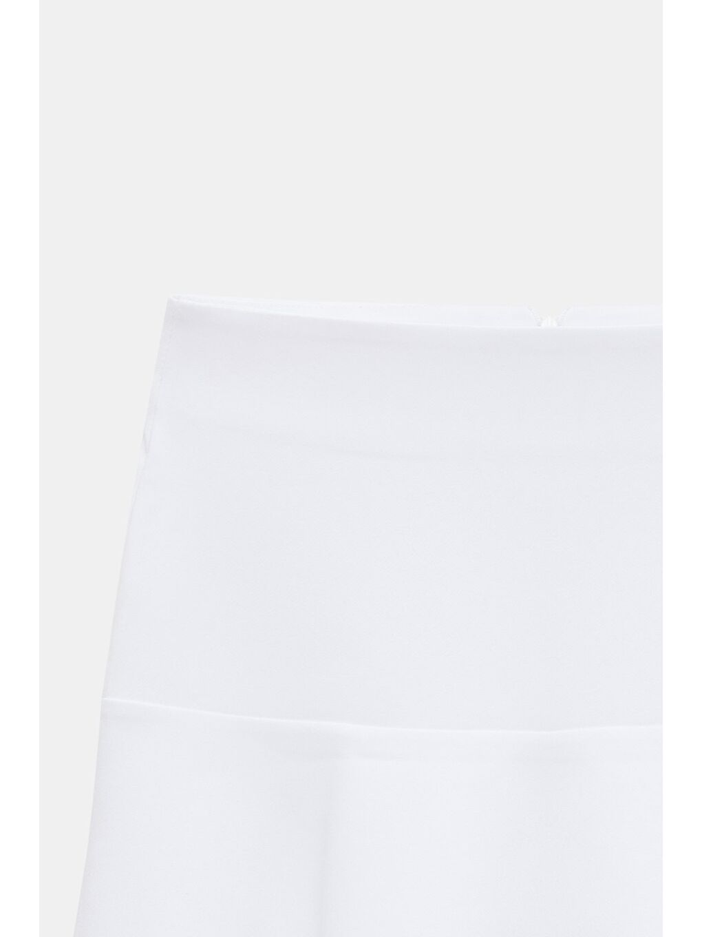 Beyaz Kadın A Kesim Normal Bel Volanlı Dokuma Mini Etek-1