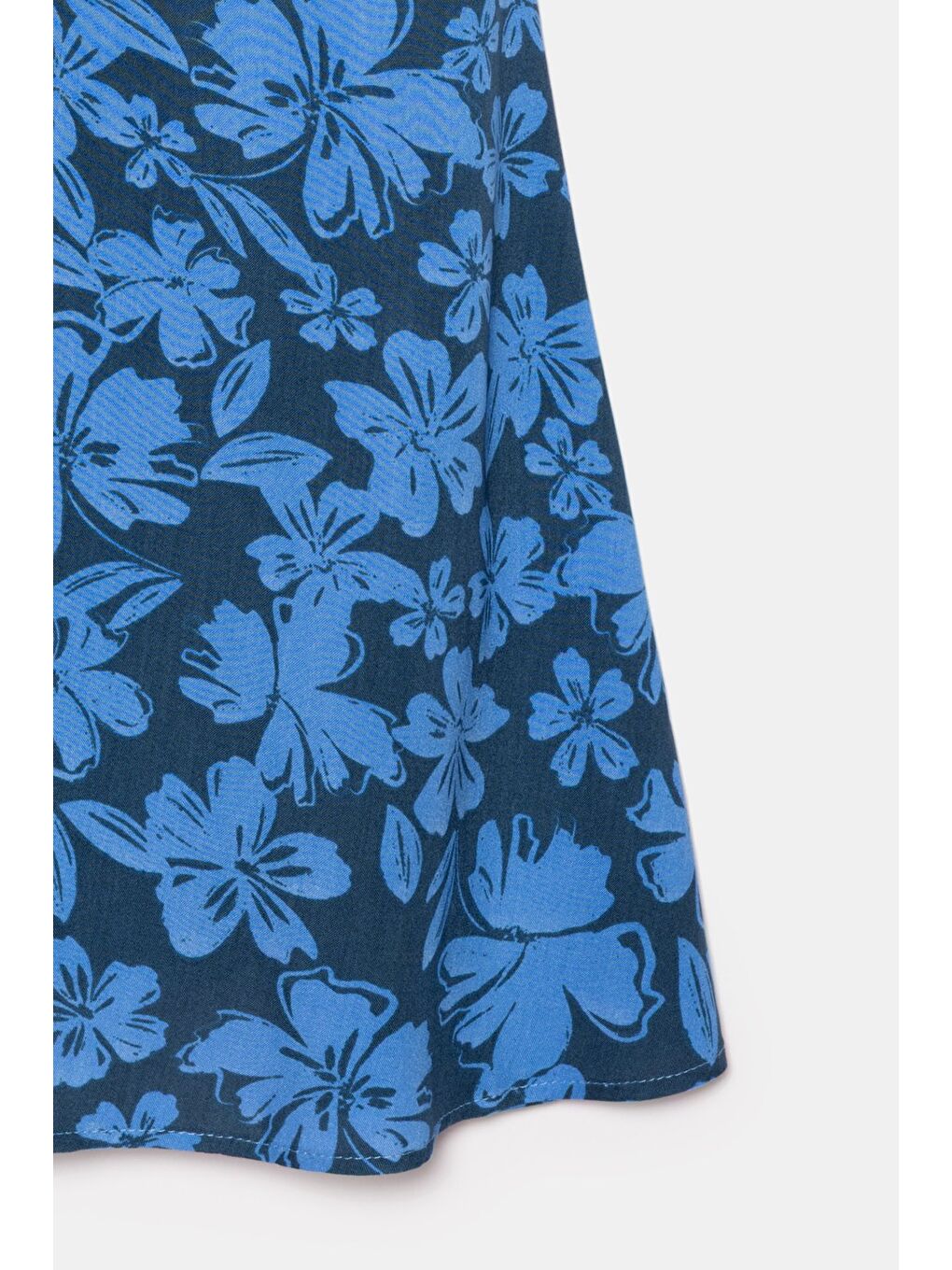 Mavi A Kesim Bağlama Detaylı Mini Dokuma Elbise - Viskon-3