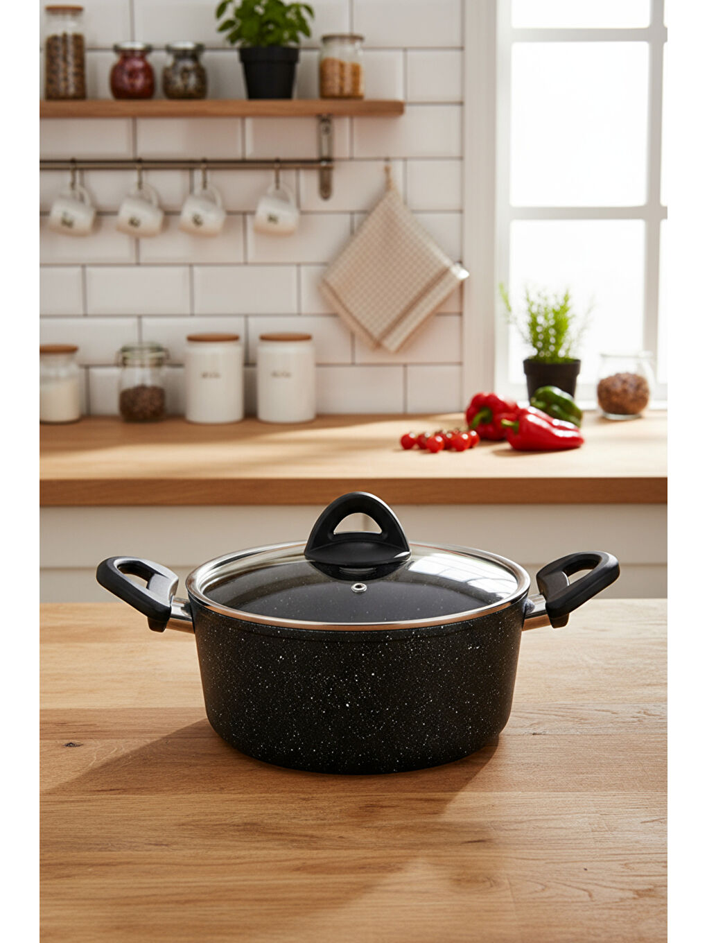 Melcor 9 Parça Granit Tencere Seti Siyah-4