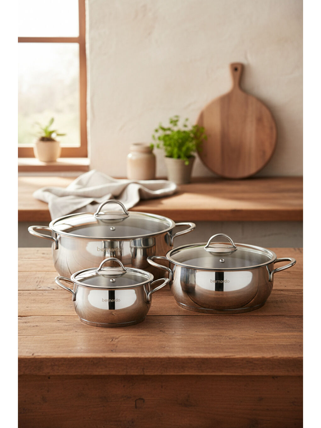 Gri Monde 6 Parça Yarı Küre Çelik Tencere Seti