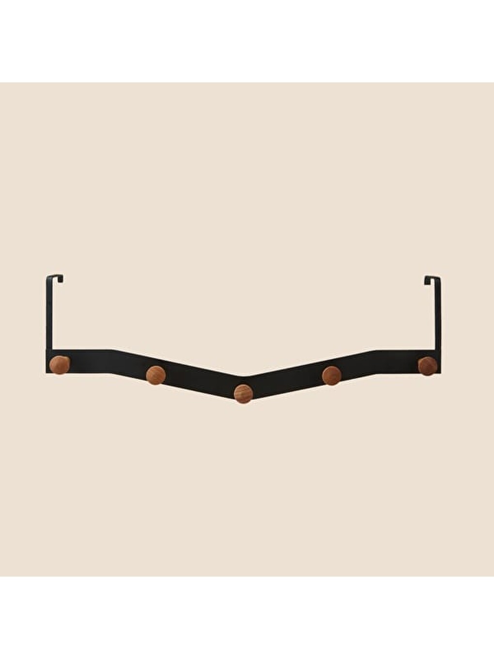 Karışık 5'li Kapı Arkası Askı - Siyah - 50x14x5 cm