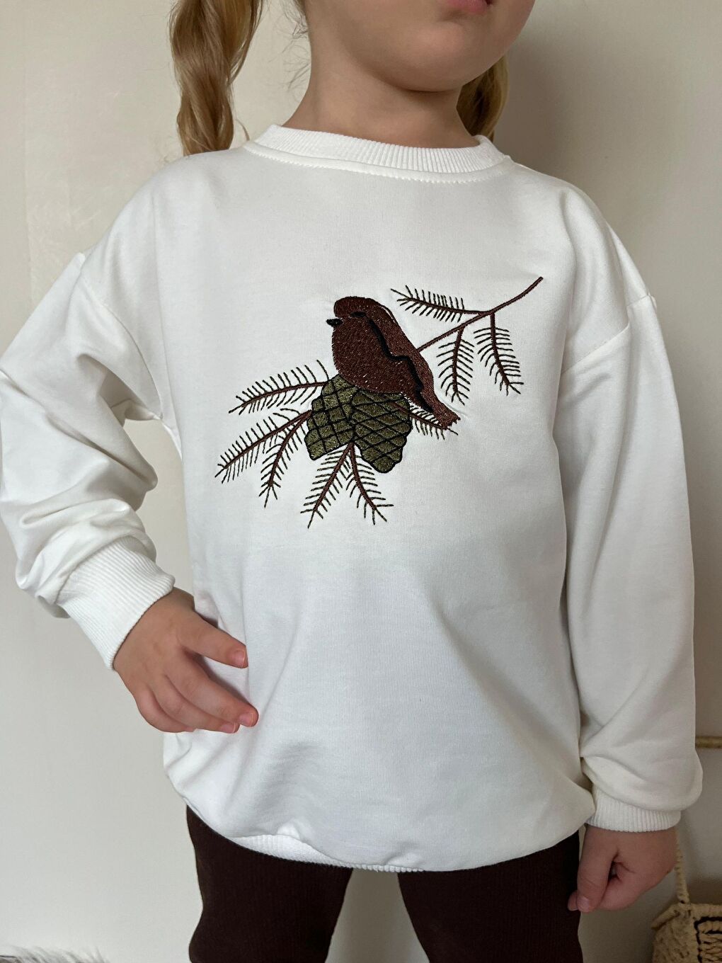 Kahverengi Kız Çocuk Baskılı Alt Üst Eşofman Takım-3