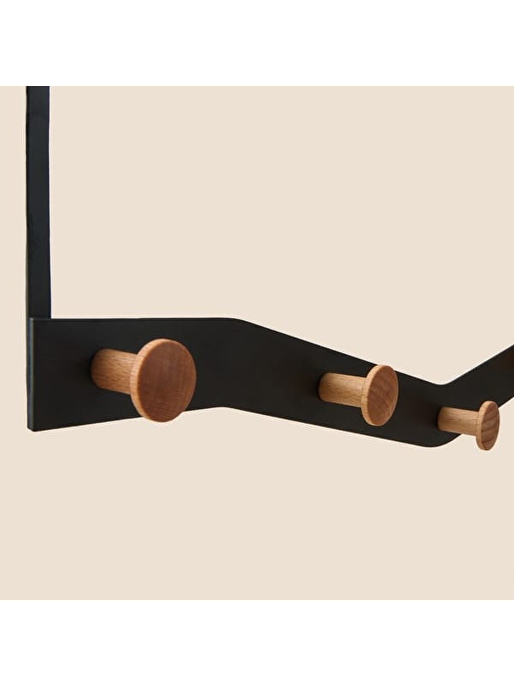 Karışık 5'li Kapı Arkası Askı - Siyah - 50x14x5 cm-1