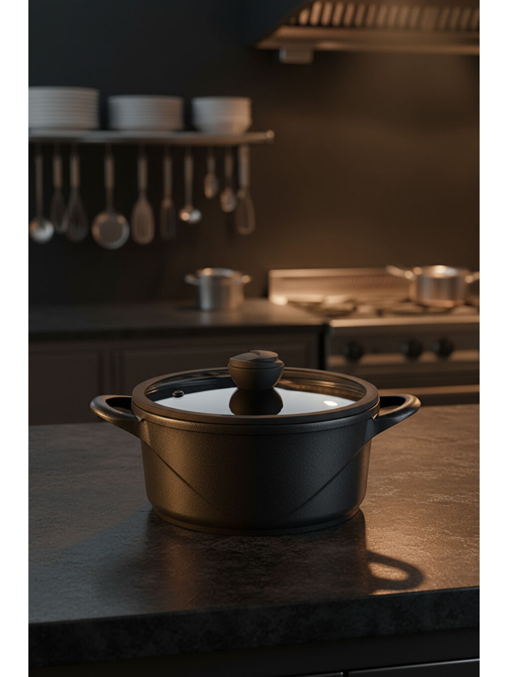 Arista 5 Parça Seramik Döküm Tencere Seti Siyah-5