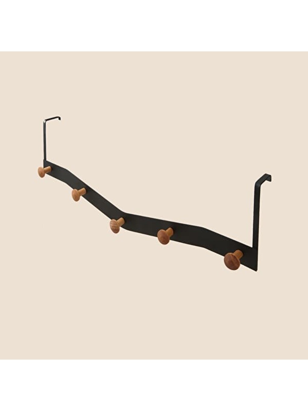 Karışık 5'li Kapı Arkası Askı - Siyah - 50x14x5 cm-2
