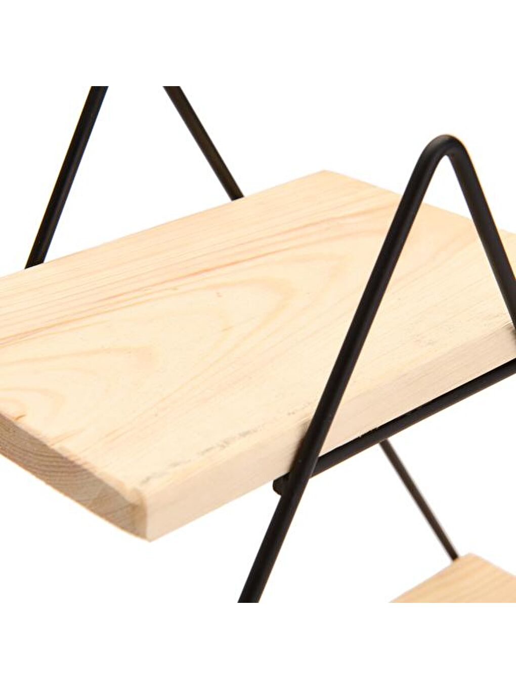 Karışık 2 Katlı Dekoratif Raf - Siyah / Bej - 37x36x14 cm-2