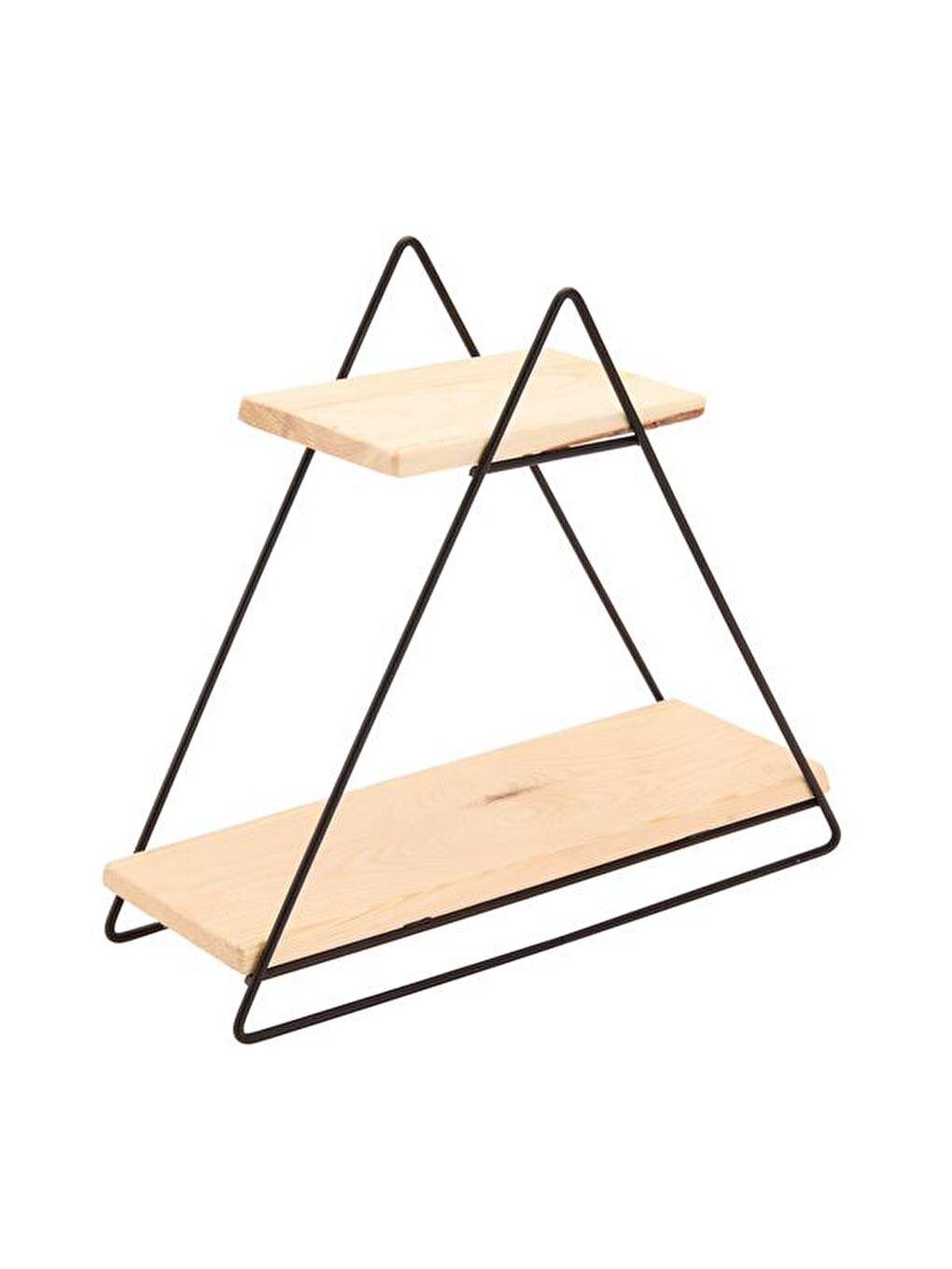 Karışık 2 Katlı Dekoratif Raf - Siyah / Bej - 37x36x14 cm-3