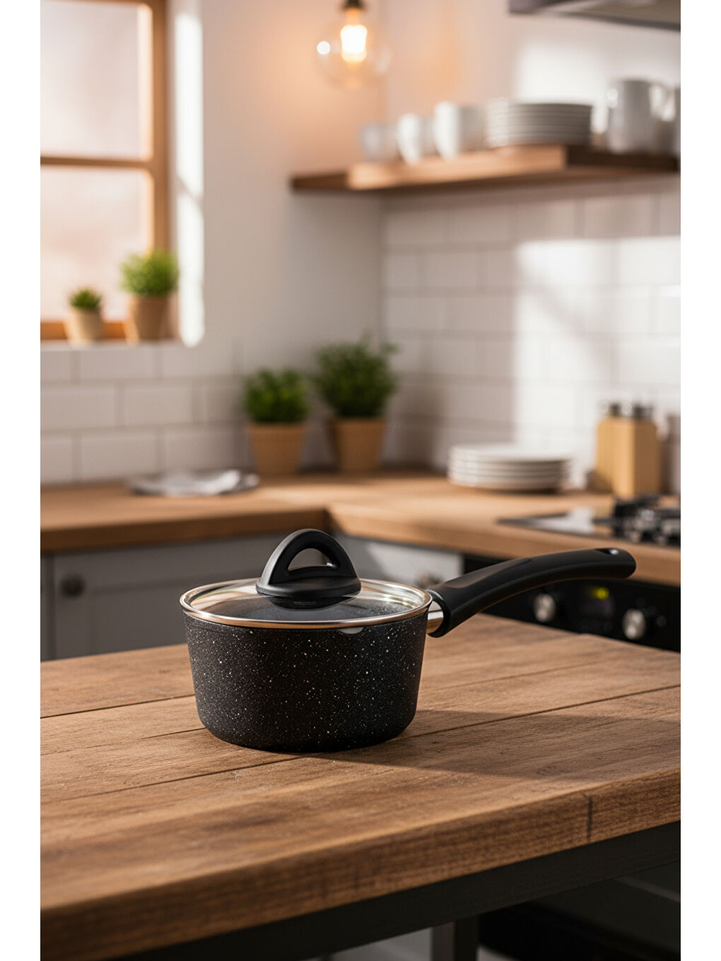 Melcor 9 Parça Granit Tencere Seti Siyah-6