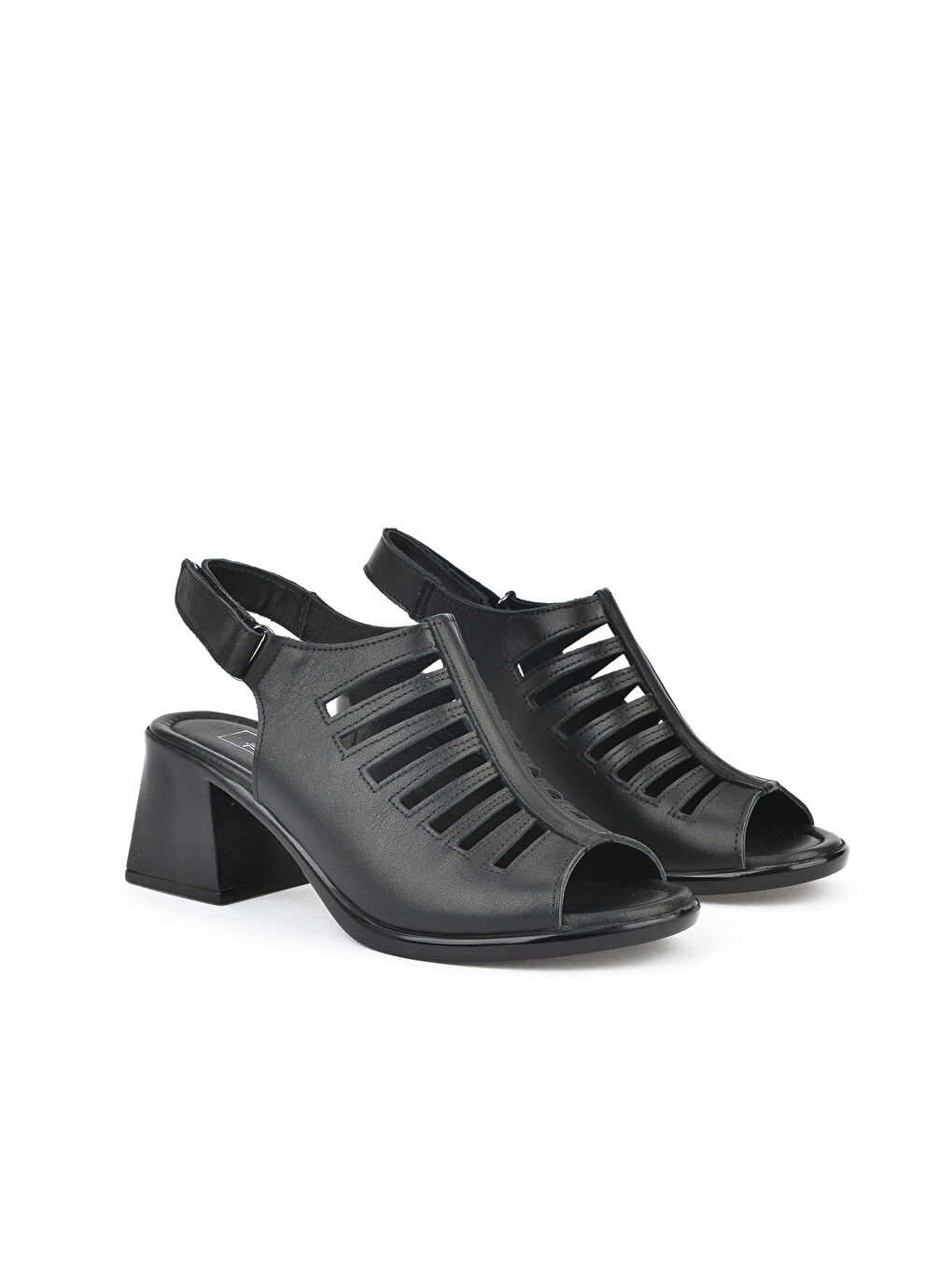 Kadın Hakiki Deri Topuklu Sandalet 151992Z12001 Siyah-1