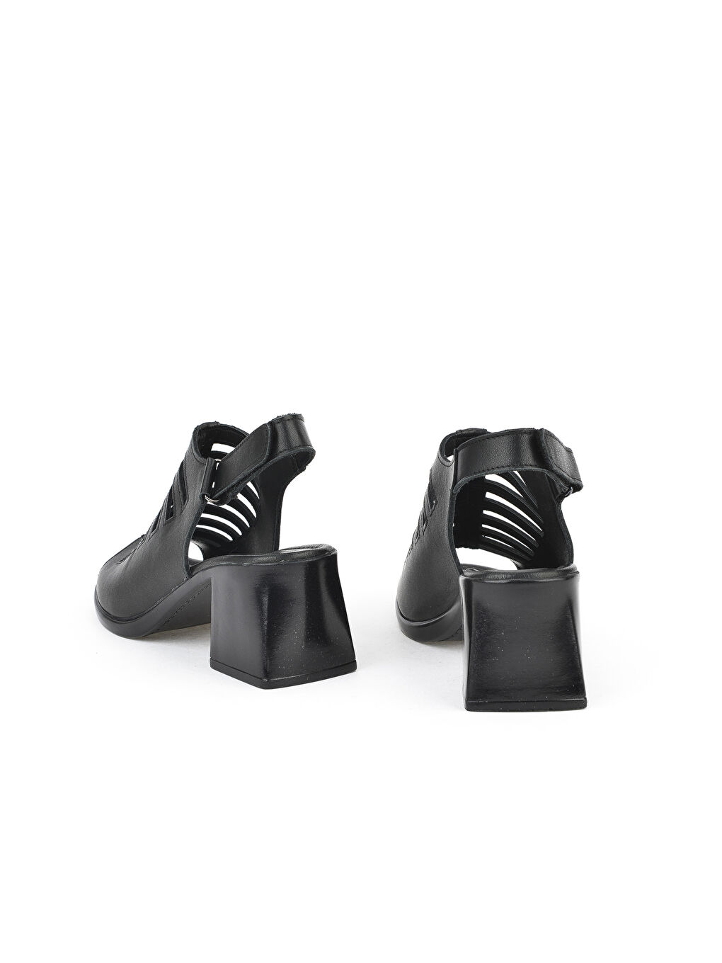 Kadın Hakiki Deri Topuklu Sandalet 151992Z12001 Siyah-2