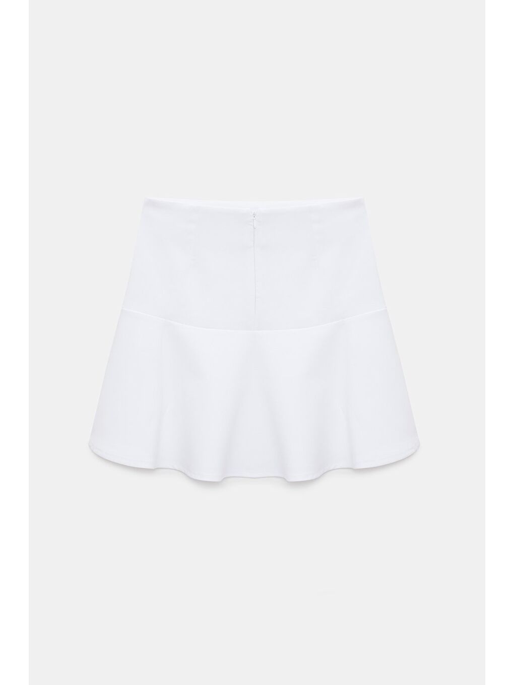 Beyaz Kadın A Kesim Normal Bel Volanlı Dokuma Mini Etek-4
