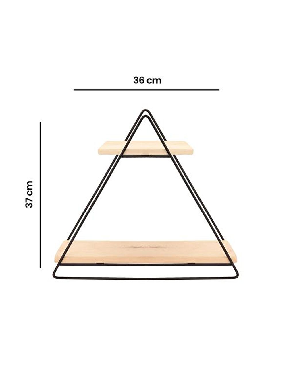 Karışık 2 Katlı Dekoratif Raf - Siyah / Bej - 37x36x14 cm-5