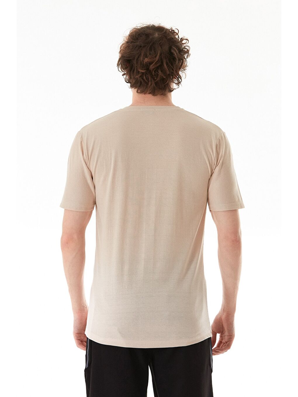 Bej Chıll Mode Yazı Baskılı Tişört-3