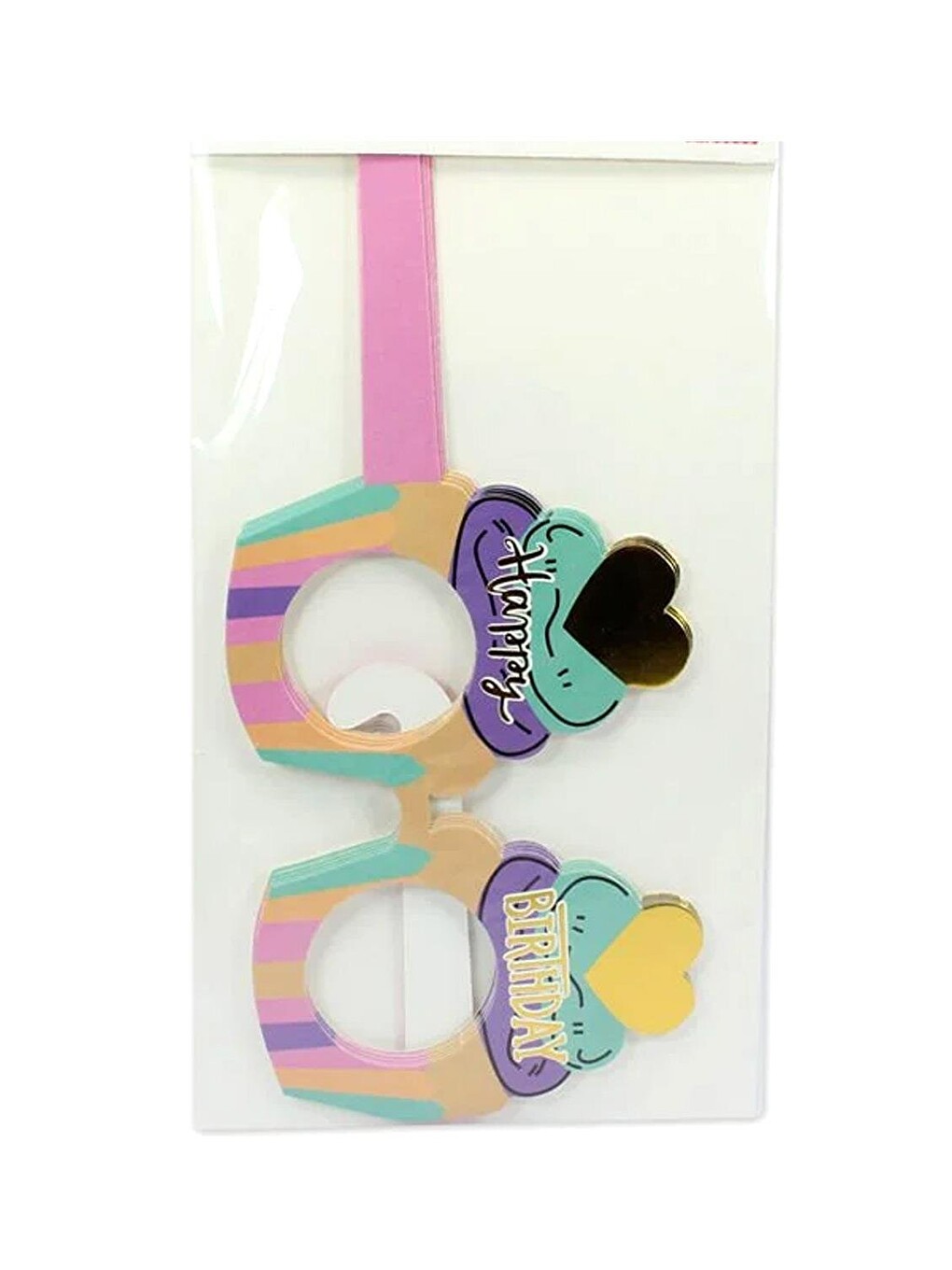 Karışık Çok Renkli Cup Cake Temalı 6'lı Parti Gözlüğü-2