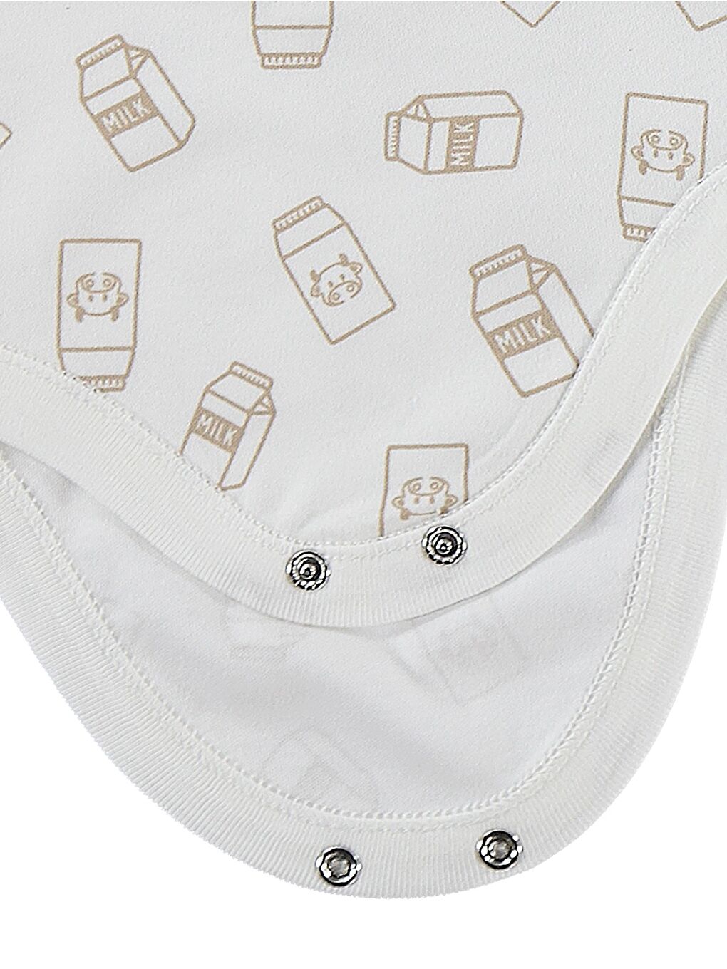 Baby Milk Baskılı 2'li Set 3-18 Ay Çıtçıtlı Badi - Ekru-1