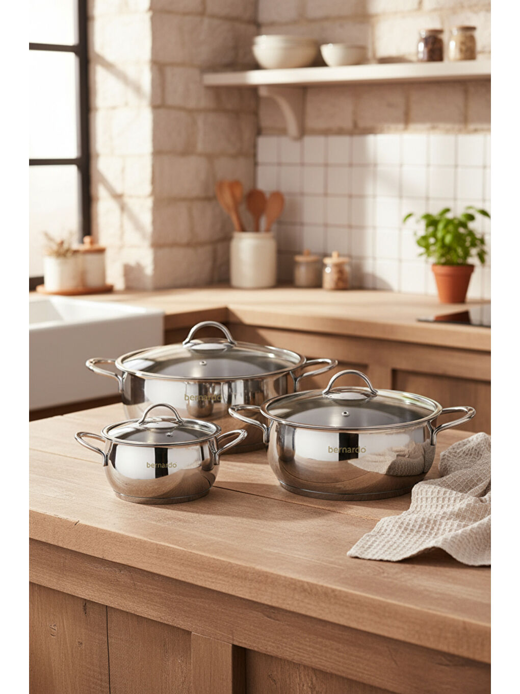 Gri Monde 6 Parça Yarı Küre Çelik Tencere Seti-5