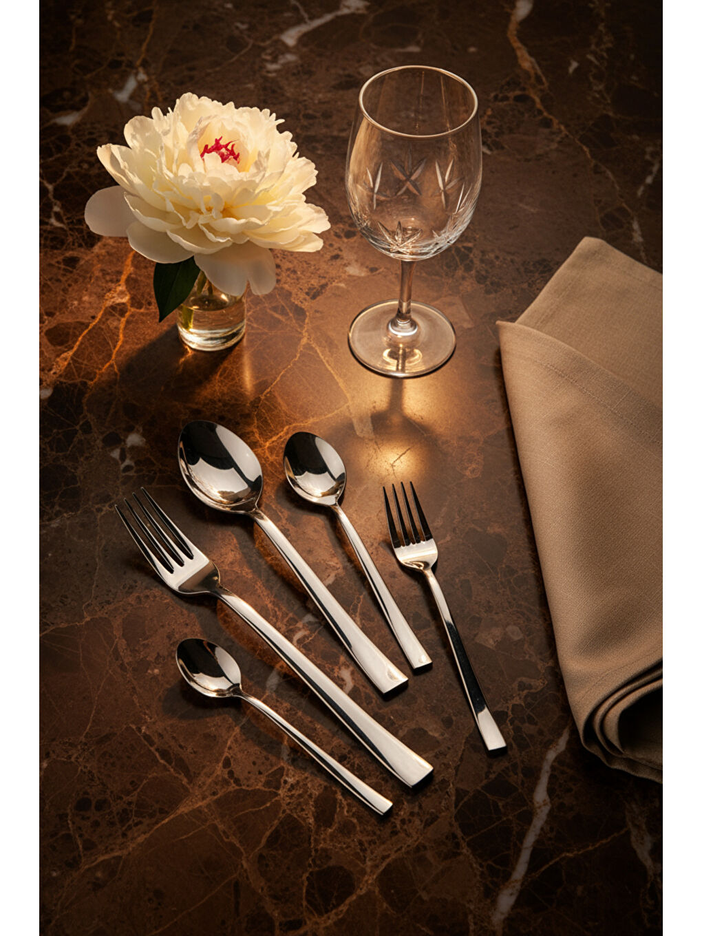 Gri Alya 36 Parça Çatal Kaşık Bıçak Seti