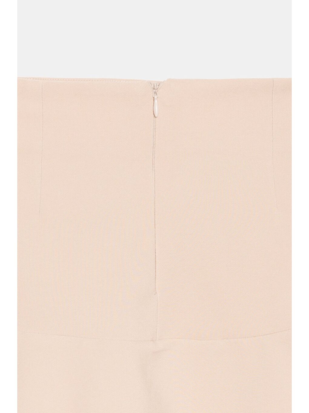 Bej Taş Kadın A Kesim Normal Bel Volanlı Dokuma Mini Etek-2