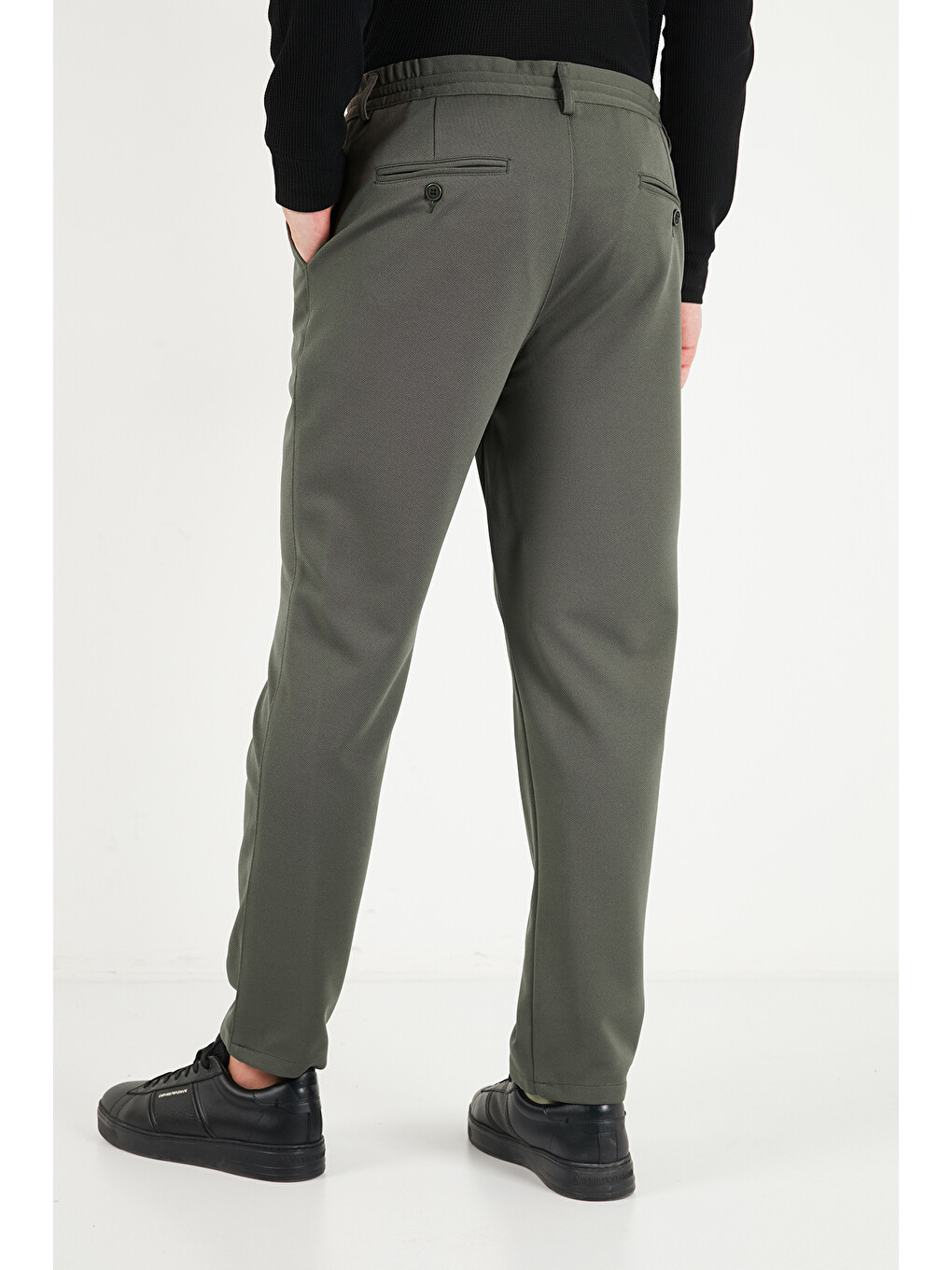 Haki Regular Fit Düz Paça Bağlamalı Pantolon 6843700-6