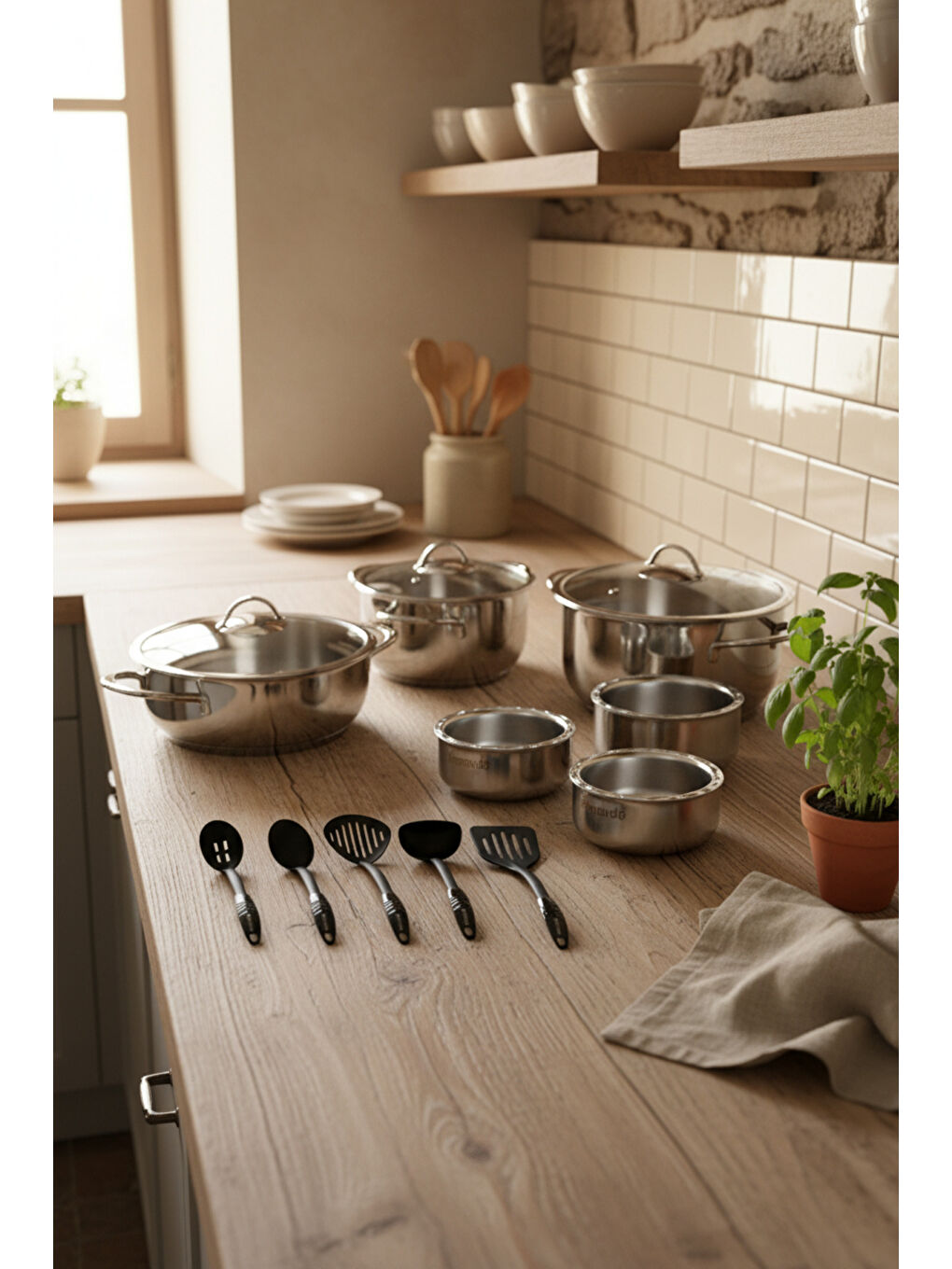 Gri Kayra 17 Parça Çelik Set