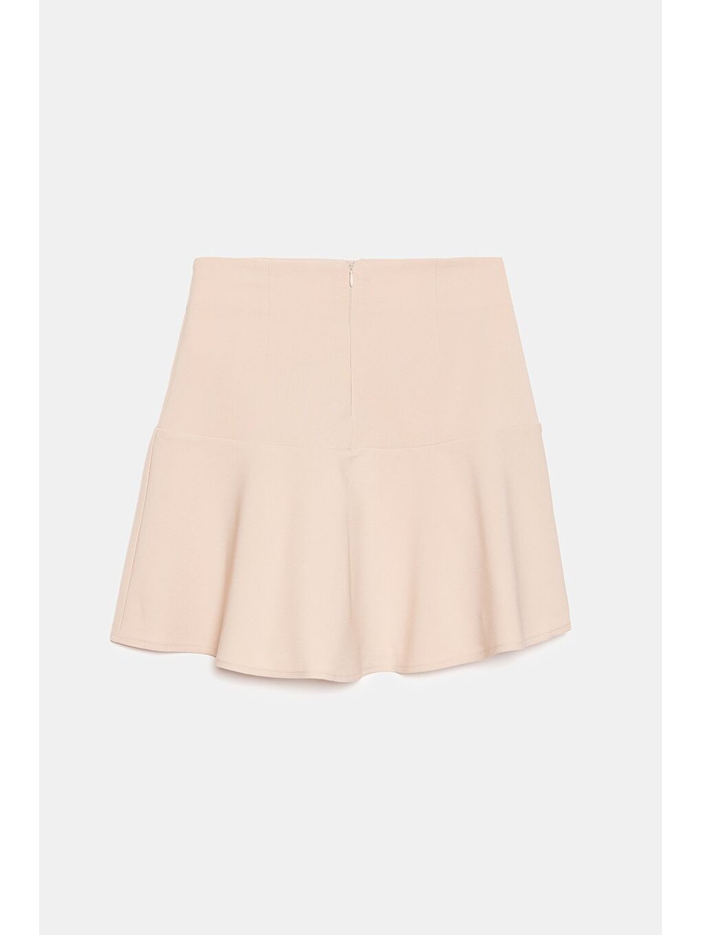 Bej Taş Kadın A Kesim Normal Bel Volanlı Dokuma Mini Etek-3