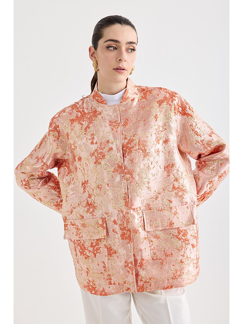 Sarı Novi Tafta Bomber Ceket Gold