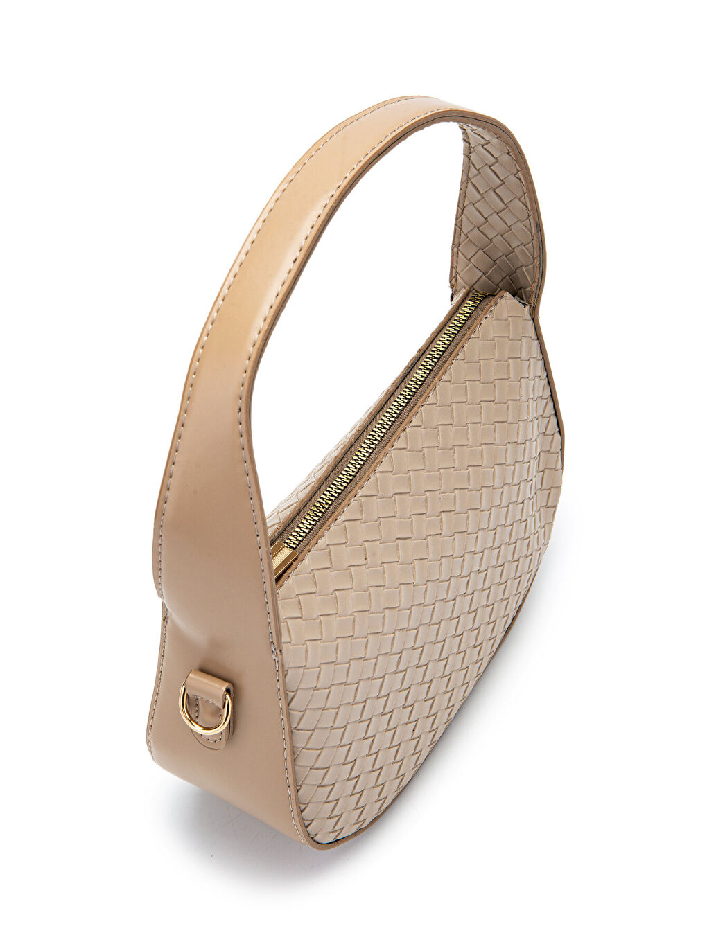 Örgü Detay Baget Fioana Kadın Kol Çanta Bej-1