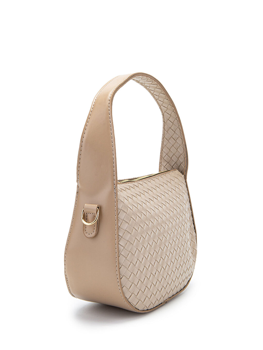 Örgü Detay Baget Fioana Kadın Kol Çanta Bej-2