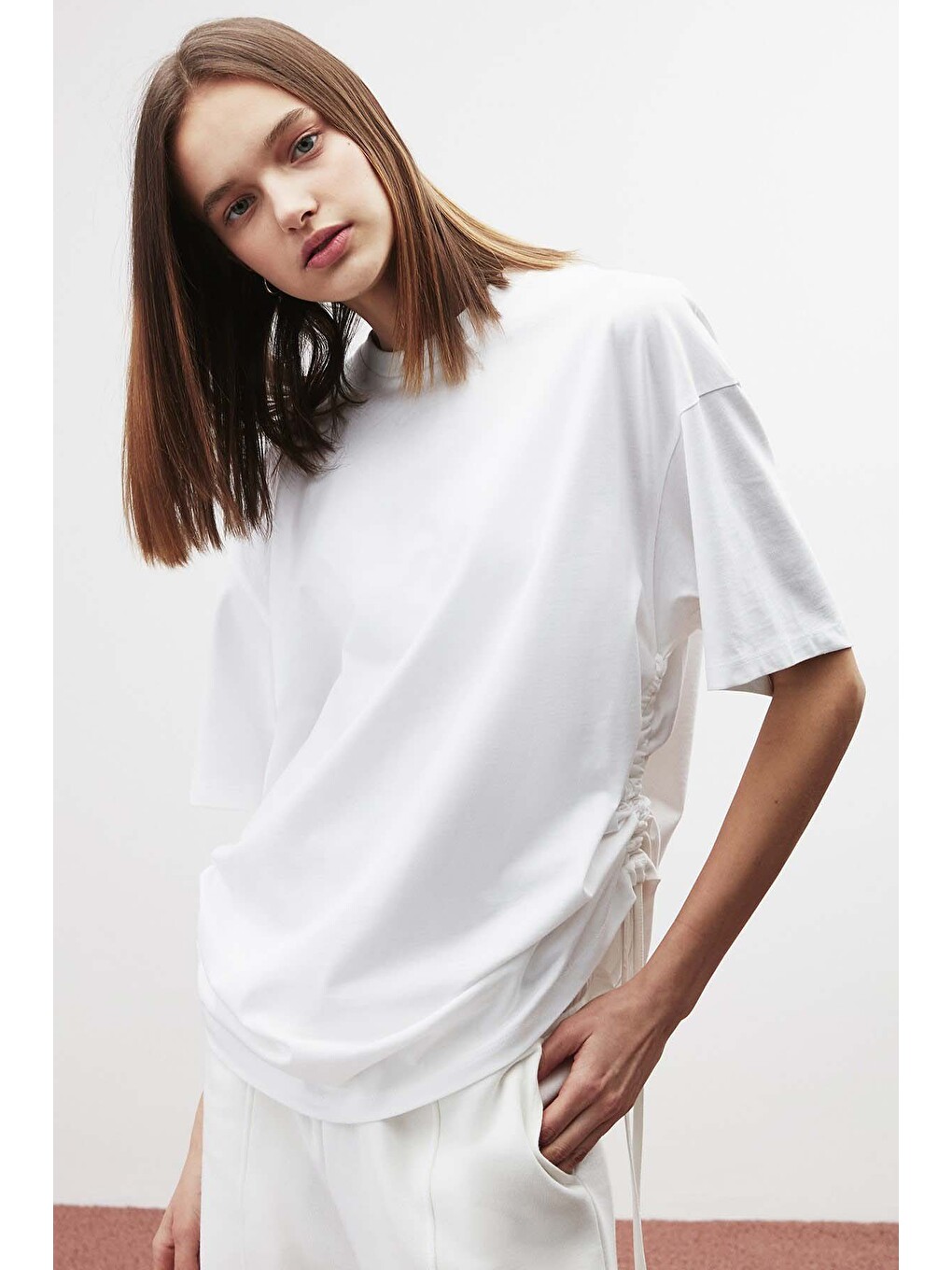 Pıece Oversize Beyaz T-shirt-3
