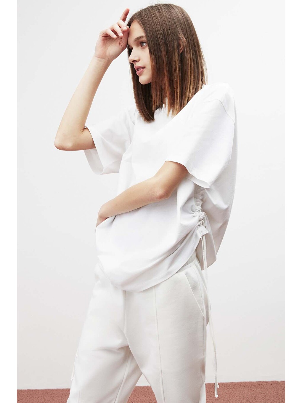 Pıece Oversize Beyaz T-shirt-5