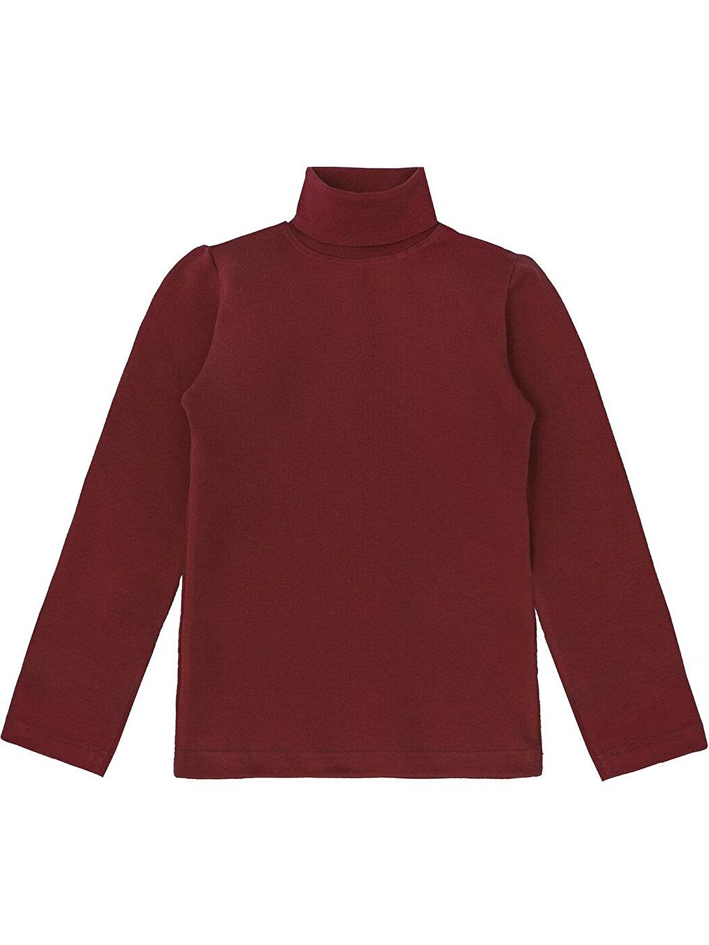 Bordo Unisex Çocuk Basic Uzun Kollu Balıkçı Yaka Pamuklu Elastanlı Şardonlu Body