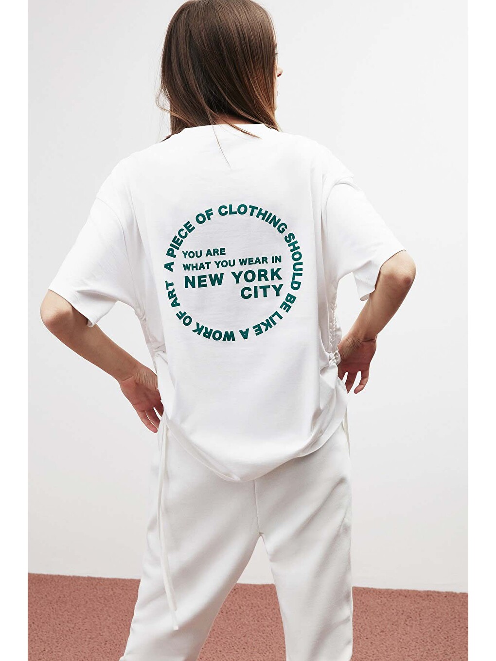 Pıece Oversize Beyaz T-shirt-6