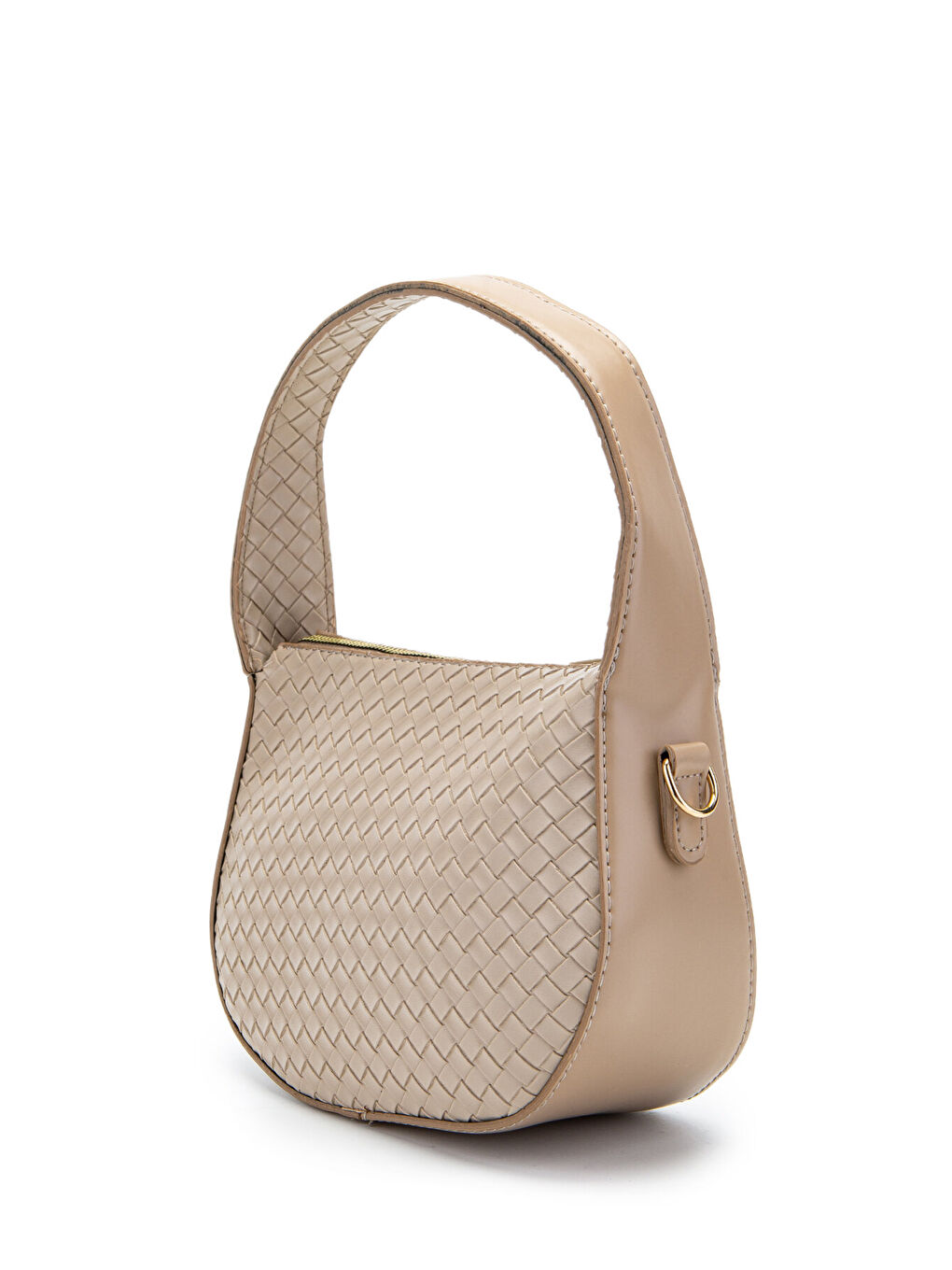 Örgü Detay Baget Fioana Kadın Kol Çanta Bej-3