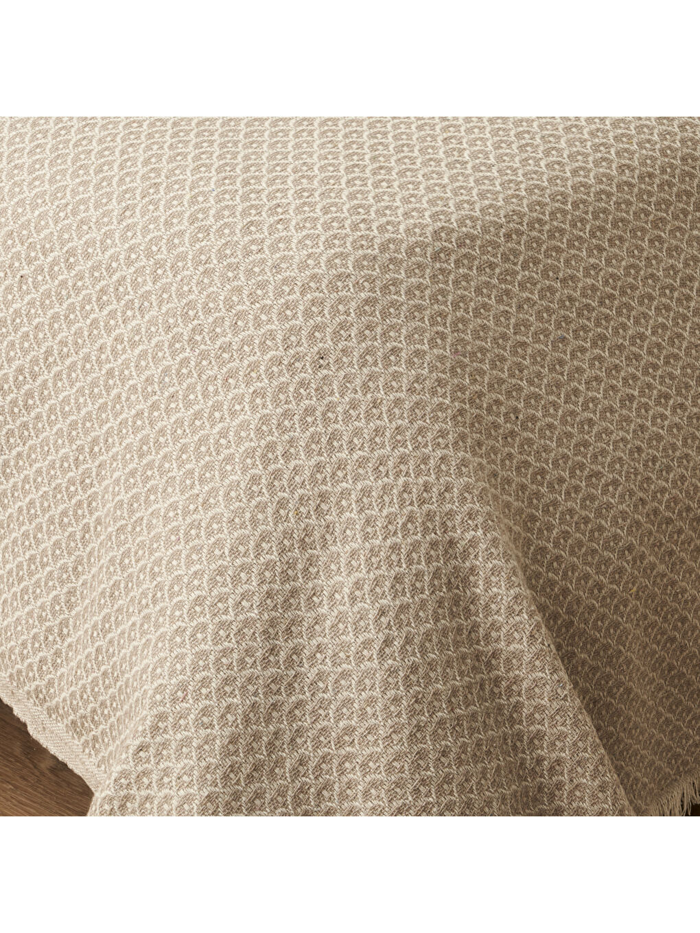 Aloha Pamuklu Çift Kişilik Yatak Örtüsü Bej (200x230 cm)-3