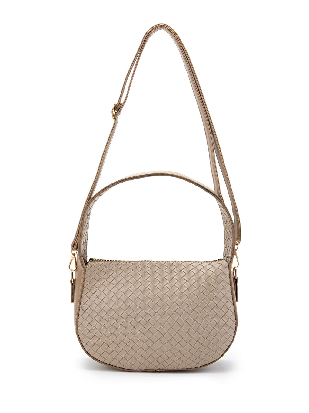 Örgü Detay Baget Fioana Kadın Kol Çanta Bej-4