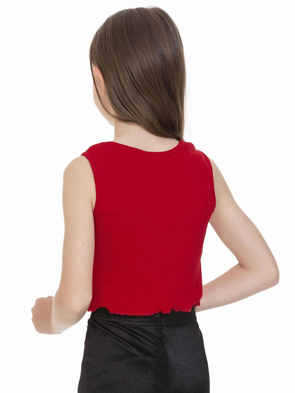 Kırmızı Baskısız Crop 6961-3