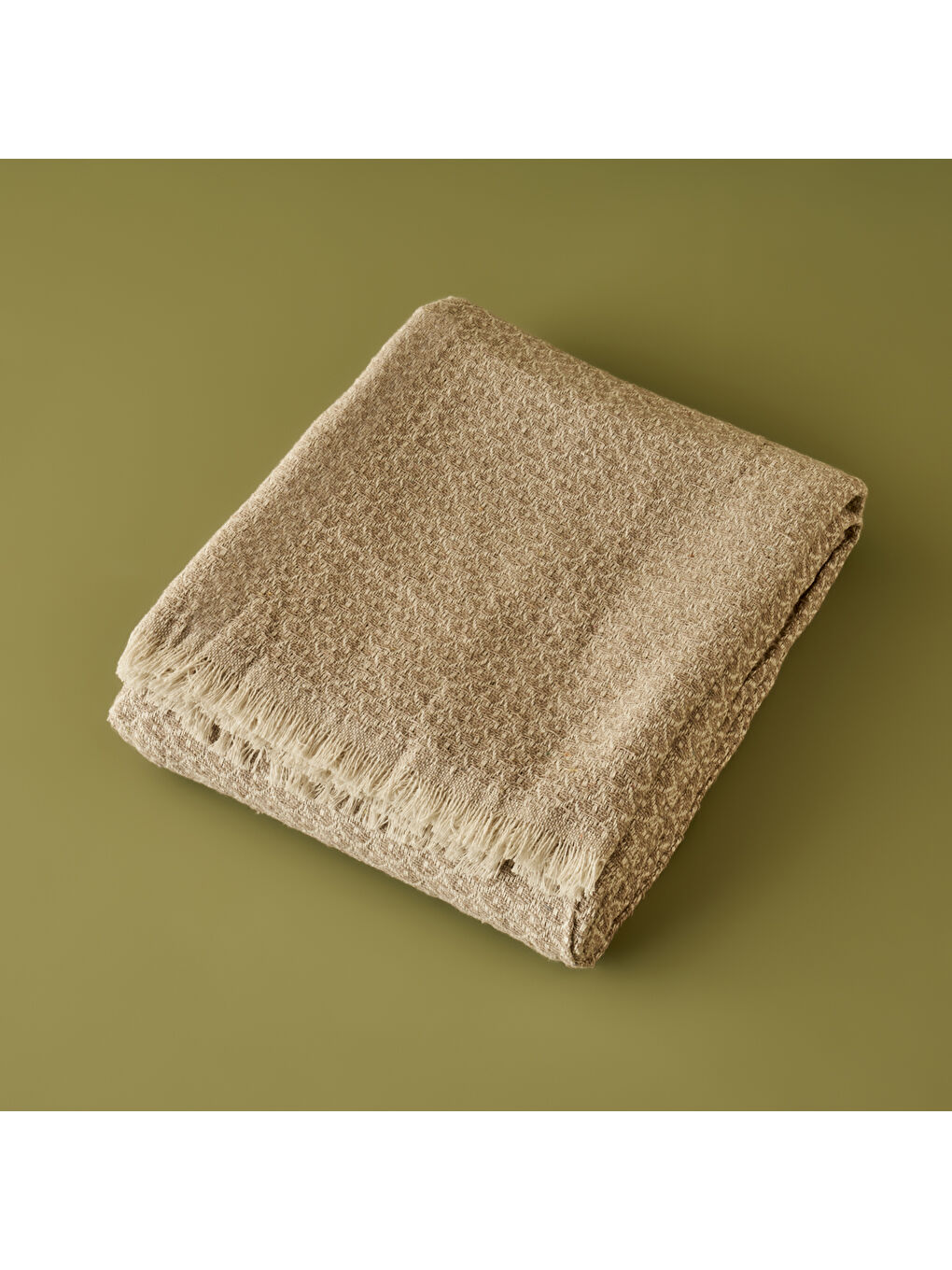 Aloha Pamuklu Çift Kişilik Yatak Örtüsü Bej (200x230 cm)-5